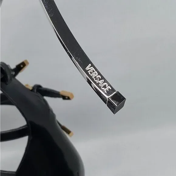 Versace Pin Point Leather Ankle Strap Pumps - Picture 8 of 14